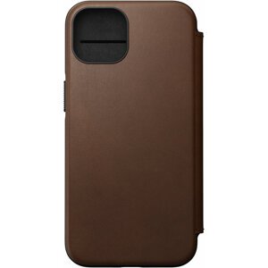 Nomad kožené flipové pouzdro MagSafe Rugged pro Apple iPhone 13, hnědá - NM01073185