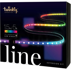 Twinkly LINE, LED pásek prodlužovací, 100LED, RGB, délka 1,5m, černý, BT+WiFi, Gen II, IP20 vnitřní - TWL100ADP-B