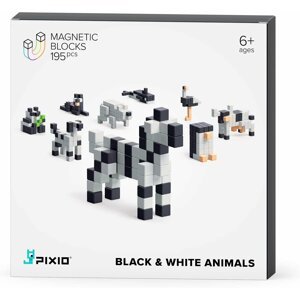 PIXIO Black & White Animals magnetická stavebnice - 30102