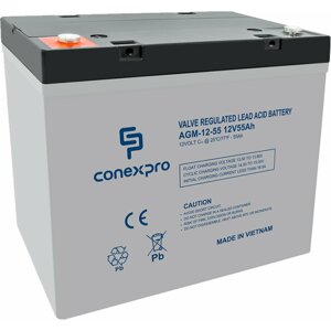 Conexpro baterie AGM-12-55, 12V/55Ah, Lifetime - AGM-12-55
