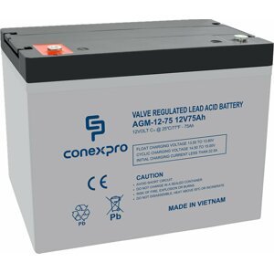 Conexpro baterie AGM-12-75, 12V/75Ah, Lifetime - AGM-12-75