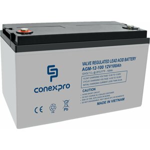 Conexpro baterie AGM-12-100, 12V/100Ah, Lifetime - AGM-12-100