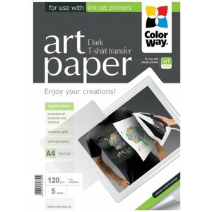 COLORWAY Art Paper 120g/m2, A4, 5 listů, černá - PTD120005A4