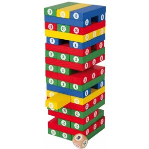 Desková hra Small Foot - Jenga, dřevěná, barevná - LE5260