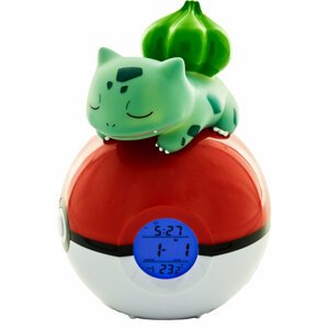 Budík Pokémon - Bulbasaur & Pokéball, digitální, svítící, stolní - TF811367