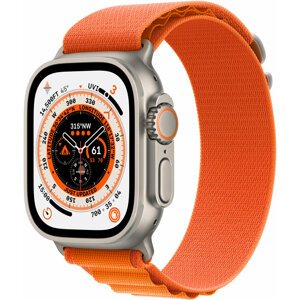 Apple Watch Ultra, 49mm, Cellular, Titanium, Orange Alpine Loop - Small - MNHH3CS/A