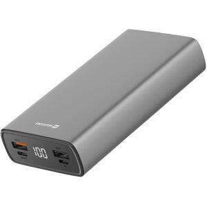 SWISSTEN hliníková powerbanka, 2x USB-A, USB-C, PD & QC, 20W, 20000mAh, šedá - 22013916