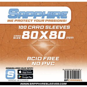 Ochranné obaly na karty SapphireSleeves - Caramel, 100ks (80x80) - S005