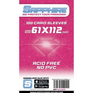 Ochranné obaly na karty SapphireSleeves - Fuchsia, 100ks (61x112) - S006