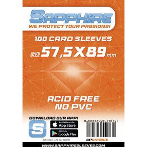 Ochranné obaly na karty SapphireSleeves - Orange, standard, 100ks (57.5x89) - S009