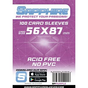 Ochranné obaly na karty SapphireSleeves - Purple, standard, 100ks (56x87) - S011