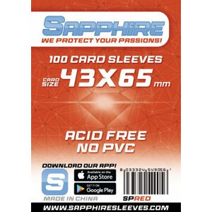 Ochranné obaly na karty SapphireSleeves - Red, 100ks (43x65) - S012