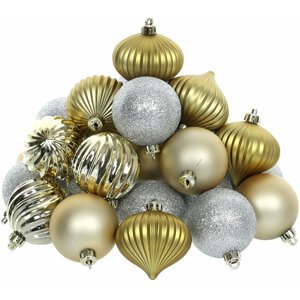 Retlux sada 30 kusů vánočních ozdob v tradiční stříbrné a zlaté barvě RXL 450 - 50005618
