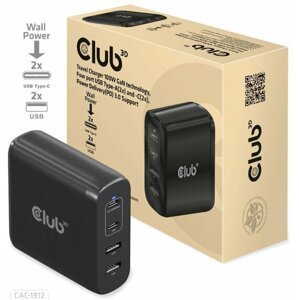 Club3D síťová nabíječka, GAN technologie, 4xUSB-A, USB-C, PD 3.0, 100W, černá - CAC-1912EU