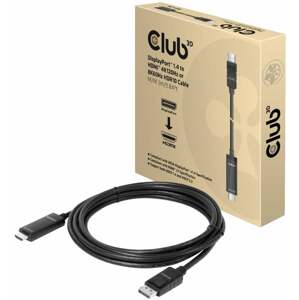 Club3D kabel DP 1.4 na HDMI, 4K120Hz nebo 8K60Hz HDR10, M/M, 3m - CAC-1087