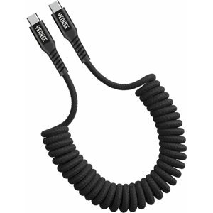 YENKEE kabel YCU 501 BK USB-C - USB-C, 60W, kroucený, opletený, černá - 35056659