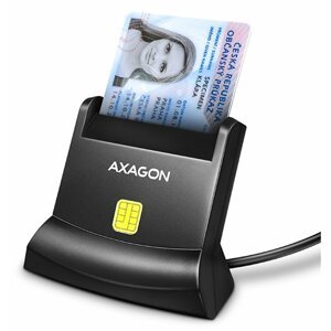 AXAGON CRE-SM4N, USB-A StandReader čtečka kontaktních karet Smart card (eObčanka), kabel 1.3m - CRE-SM4N