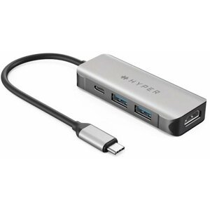 HyperDrive 4v1 USB-C Hub, stříbrná - HY-HD41-GL