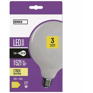 Emos LED žárovka Filament G125 GLOBE 11W, 1521lm, E27, teplá bílá - 1525733252