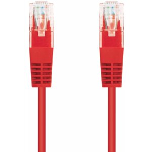 C-TECH kabel UTP, Cat5e, 0.25m, červená - CB-PP5-025R