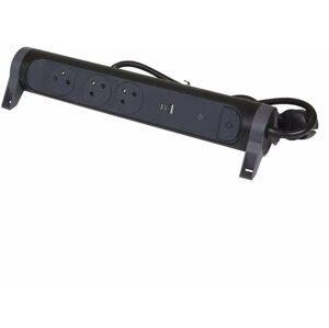 Legrand přepěťová ochrana, 3 zásuvky, USB-A, USB-C, 1.5m, černá - 1920120000