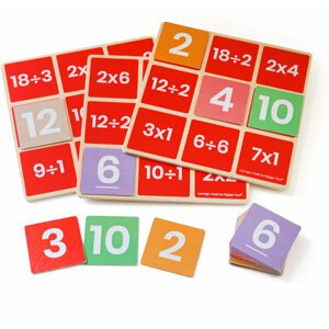 Školní pomůcka Bigjigs - Matematické bingo: Násobení a dělení - BJ34022