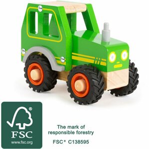 Hračka Small Foot - Dřevěný traktor, zelený - LE11078