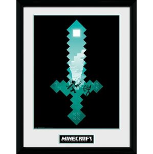 Obraz Minecraft - Diamond Sword, zarámovaný (30x40) - PFC2350