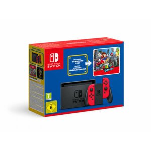 Nintendo Switch + Super Mario Odyssey, červená/černá - NSH080