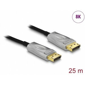 DeLock kabel aktivní optický DisplayPort - DisplayPort, M/M, 8K@60Hz, 25m, černá - 85888