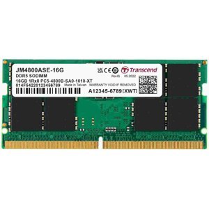 Transcend 16GB DDR5 4800 CL40 SO-DIMM - JM4800ASE-16G