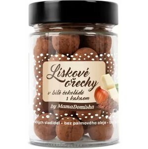 GRIZLY ořechy - Lískové ořechy v bílé čokoládě a kakau, 200g - GlobčkMD