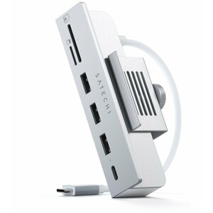Satechi USB-C Clamp Hub iMac 24" (2021), USB-C 5 Gbps, 3x USB-A 3.0 5 Gbps, stříbrná - ST-UCICHS