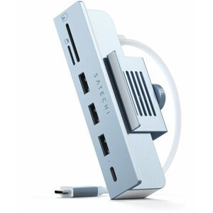 Satechi USB-C Clamp Hub iMac 24" (2021), USB-C 5 Gbps, 3x USB-A 3.0 5 Gbps, modrá - ST-UCICHB