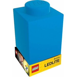 Lampička LEGO Classic Silikonová kostka, noční světlo, modrá - LGL-LP37