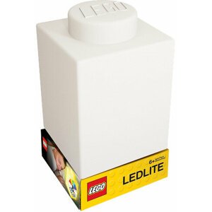 Lampička LEGO Classic Silikonová kostka, noční světlo, bílá - LGL-LP40
