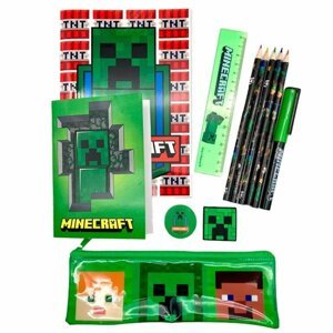 Školní pomůcky Minecraft - Green, set 8ks - T160-972