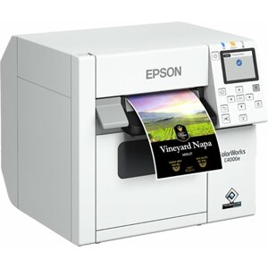 Epson ColorWorks CW-C4000E pokladní tiskárna, USB, LAN, ZPLII, bílá - C31CK03102BK