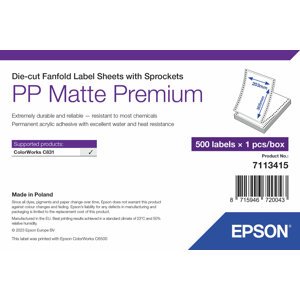 Epson ColorWorks skládaný papír pro tiskárny, PP Matte Label Premium, fanfold - 7113415
