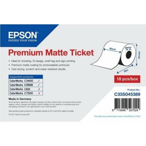 Epson ColorWorks role pro pokladní tiskárny, Premium Matte Ticket, 80mmx50m - C33S045389
