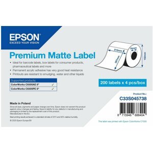Epson ColorWorks role pro pokladní tiskárny, PREMIUM MATTE, 210x297mm, 200ks - C33S045738