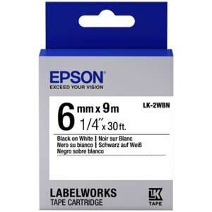 Epson LabelWorks LK-2WBN, páska pro tiskárny etiket, 6mm, 9m, černo-bílá - C53S652003