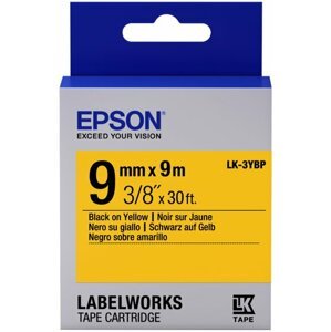 Epson LabelWorks LK-3YBP, páska pro tiskárny etiket, 9mm, 9m, černo-žlutá - C53S653002
