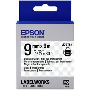 Epson LabelWorks LK-3TBN, páska pro tiskárny etiket, 9mm, 9m, černo-transparentní - C53S653004