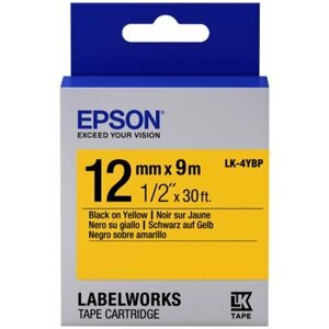 Epson LabelWorks LK-4YBP, páska pro tiskárny etiket, 12mm, 9m, černo-žlutá - C53S654008