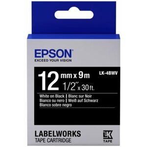 Epson LabelWorks LK-4BWV, páska pro tiskárny etiket, 12mm, 9m, bílo-černá - C53S654009