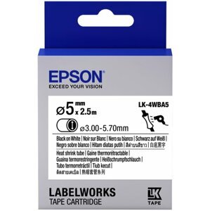 Epson LabelWorks LK-4WBA5, páska pro tiskárny etiket, 5mm, 2,5m, černo-bílá - C53S654904
