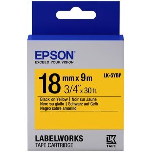 Epson LabelWorks LK-5YBP, páska pro tiskárny etiket, 18mm, 9m, černo-žlutá - C53S655003
