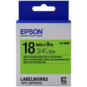 Epson LabelWorks LK-5GBF, páska pro tiskárny etiket, 18mm, 9m, černo-zelená - C53S655005