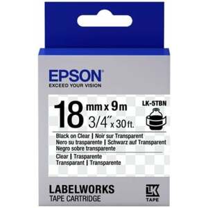 Epson LabelWorks LK-5TBN, páska pro tiskárny etiket, 18mm, 9m, černo-transparentní - C53S655008